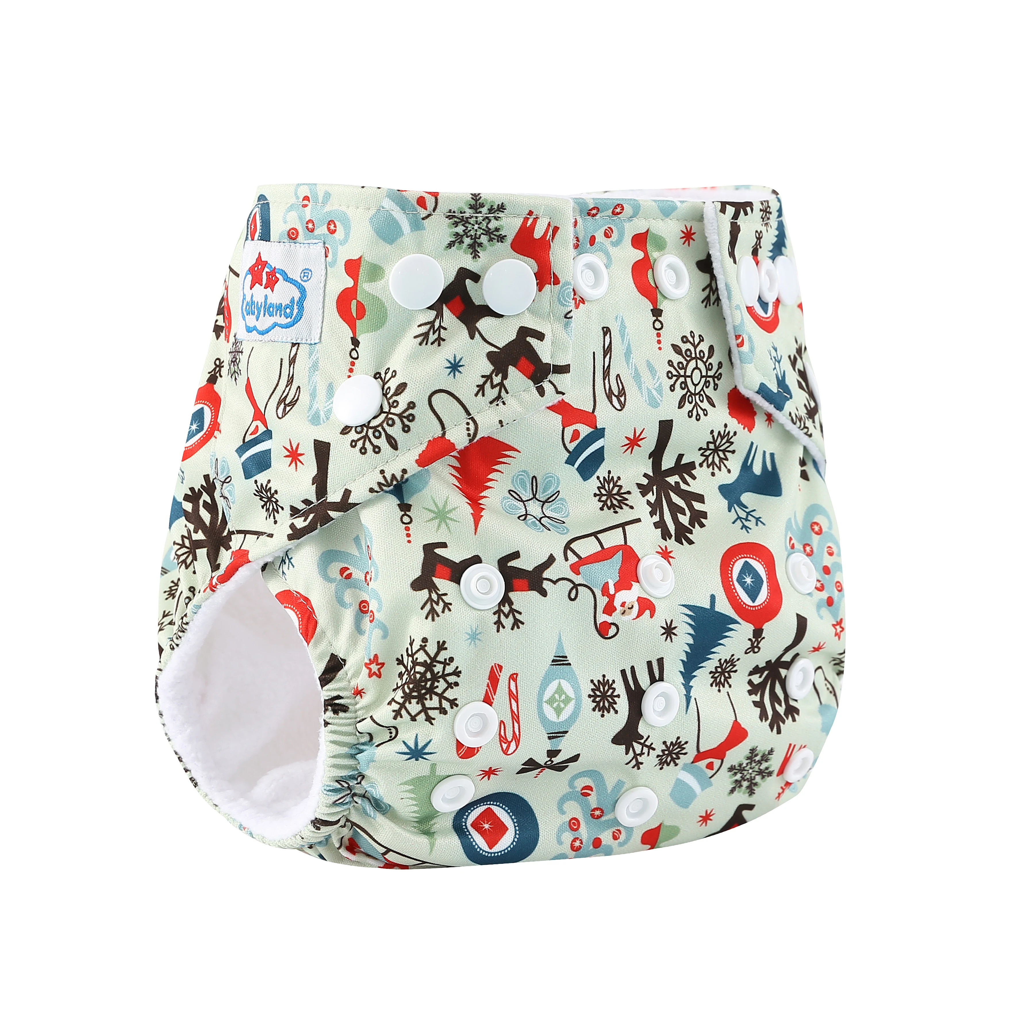 Couche-culotte de poche pour bébé, couche-culotte ajustable, imperméable, lavable, motifs de coquille de noël, livraison gratuite, 1 pièce