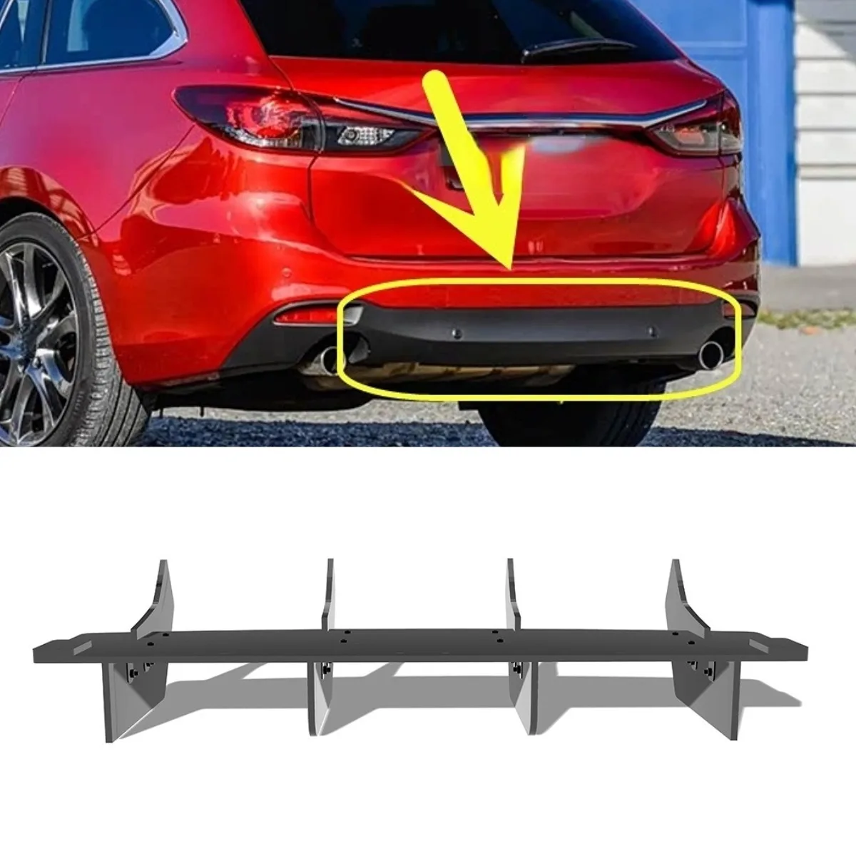 For Mazda 6 SW Wagon 2013-2016 Car Rear Bumper Spoiler Lip Diffuser Modification Part Bumper Guard Protector Car Accessories