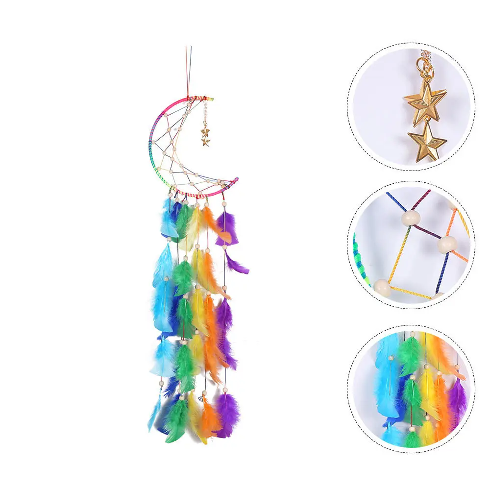 

1pc Dream Catcher Pendant Handmade Natural Wood Wall Hanging Decor For Home Garden Indoor Outdoor Decoration Gift