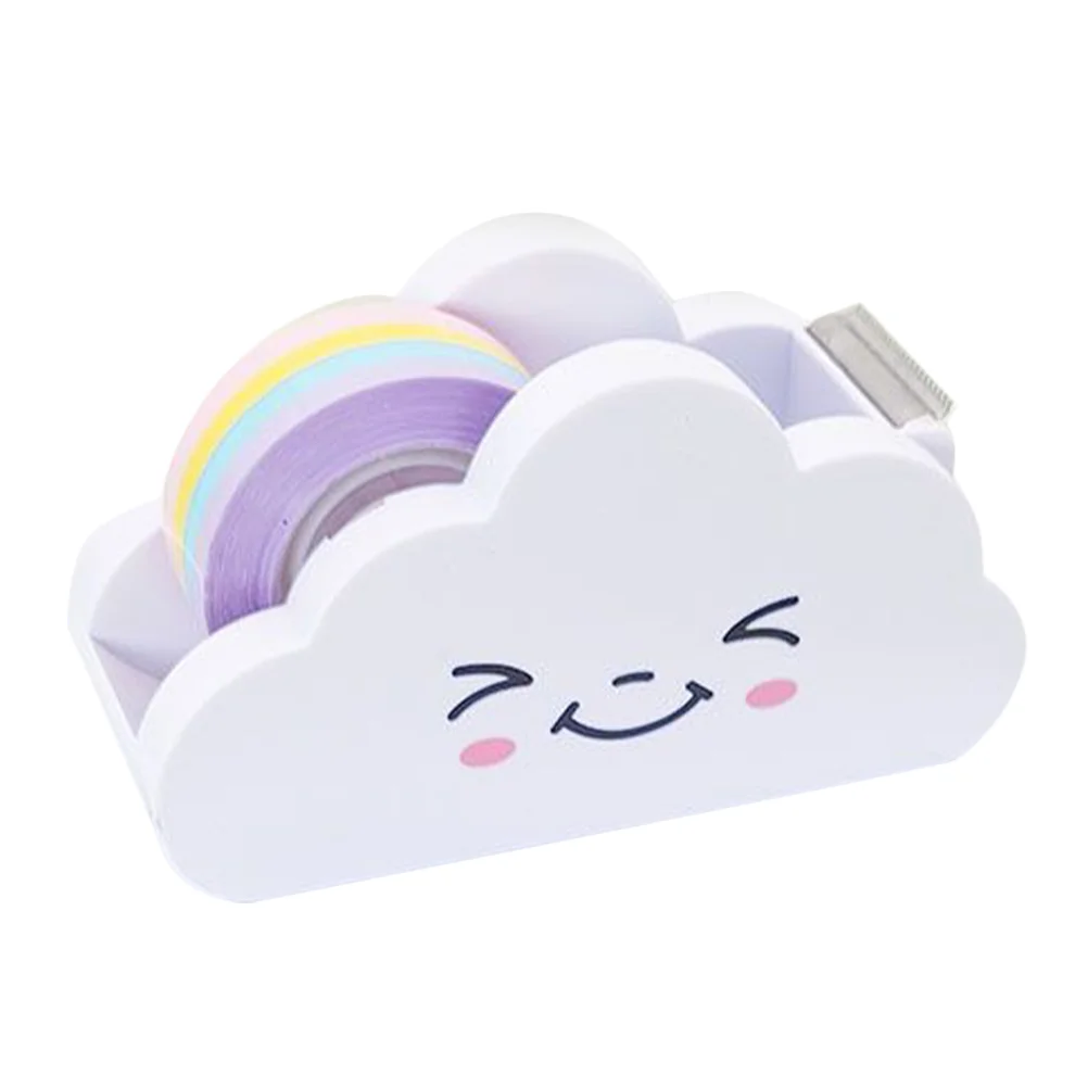 Tape Dispenser Washi Rainbow Paper Roll Holder Desk Cute Desktop Office Cloud Cutting Masking Adhesive Cartoon Supplies Machine