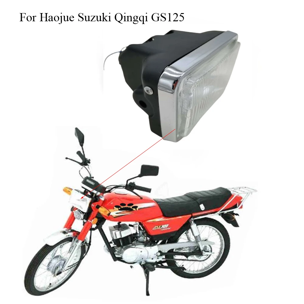 

B112 Motorcycle Head Light Square Size GS125 Front Headlight Assembly ABS Back Front Glass Cover Front Lamp