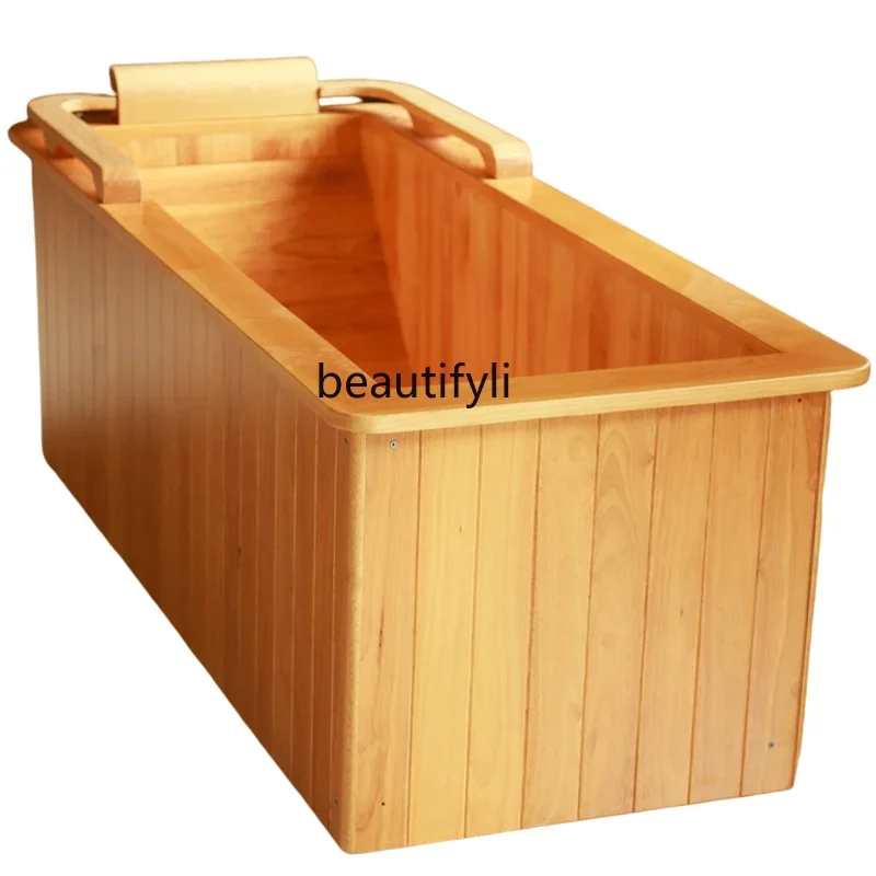 Oak electric heated surf bath tub constant temperature bath tub wooden adult