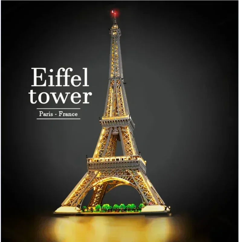 10001 PCS Eiffel Tower With Light Building Blocks Bricks Toys Kid Birthday Christmas Gifts With 10307 10181 17002