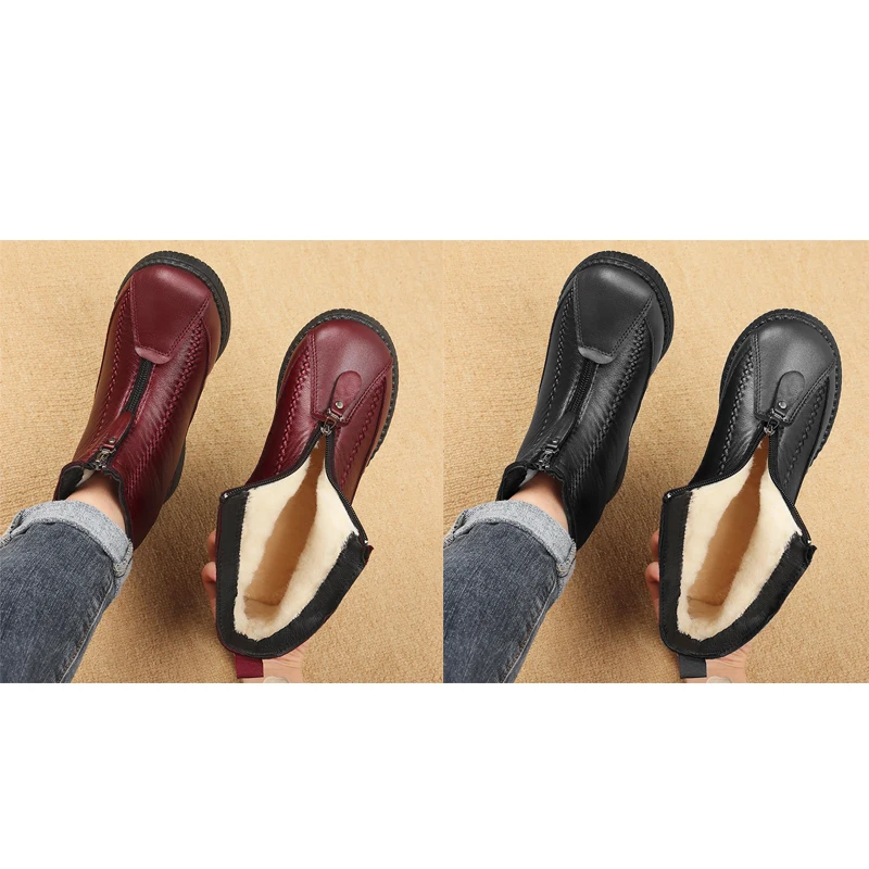 

New Trendy Waterproof Snow Boots Women Breathable Antislip Warm Fur Ankel Boots Caual Flat Boots Plush Winter Women Shoes