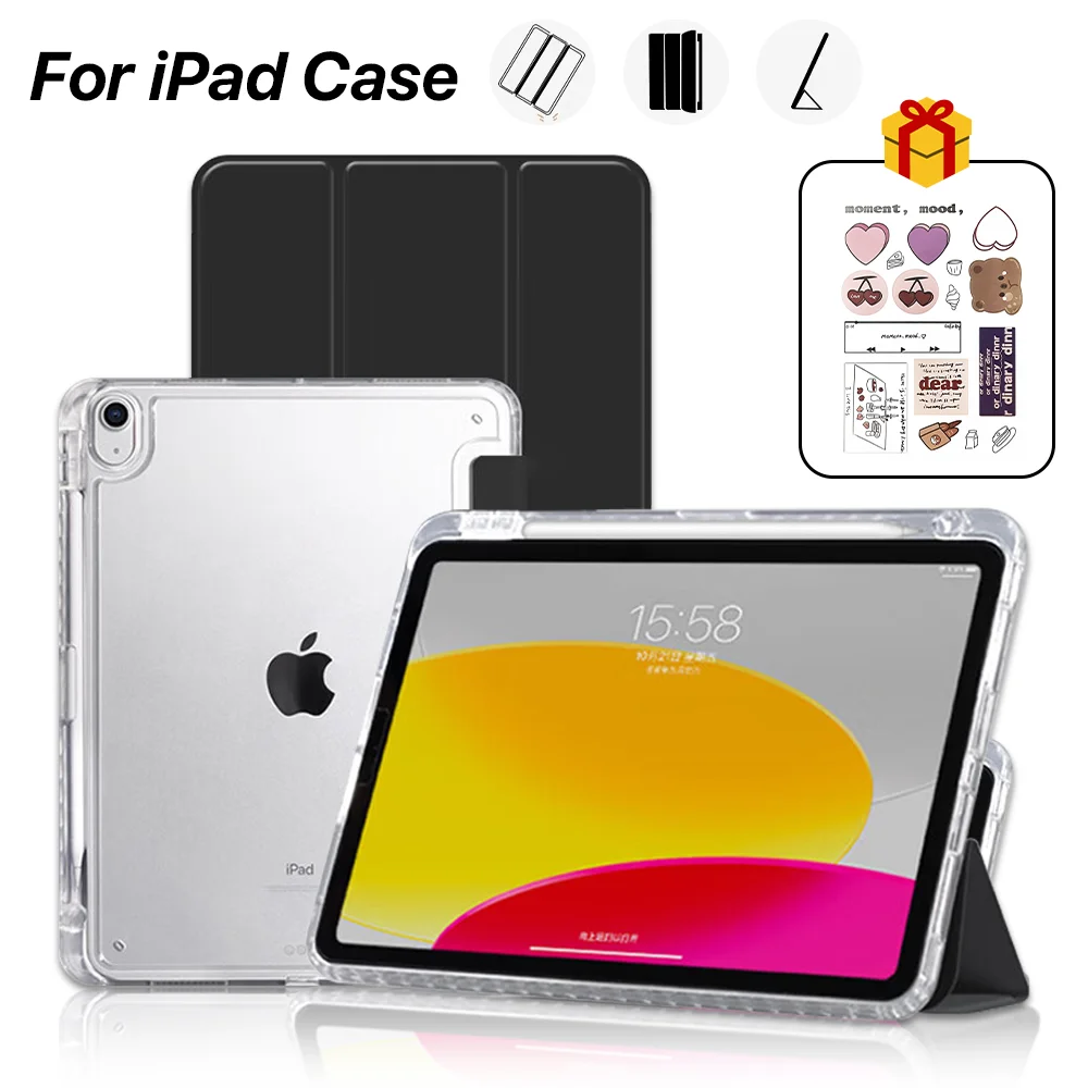 For iPad Case Air 4 5 Pro 11 9th Generation Case For iPad Accessories 10.2 7th 8th 9th 2018 9.7 5th 6th Transparent Cover Funda