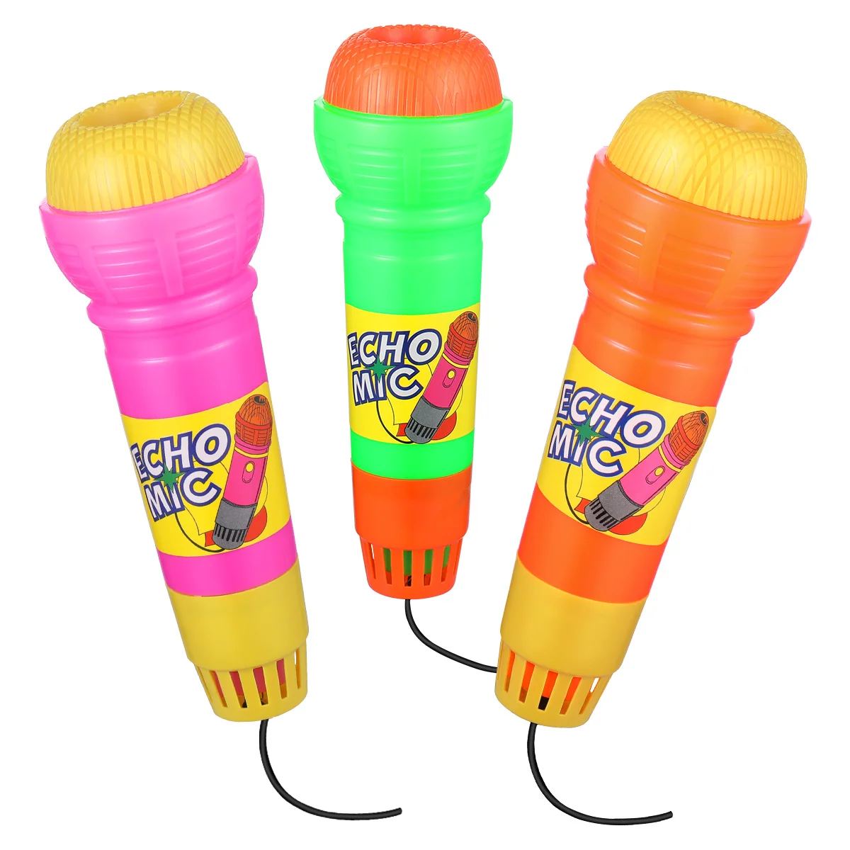 

YeahiBaby 3pcs Echo Microphone Toy Pretend Play Multicolor Novelty Toy for Kids Children (No Needed, Mixed Color)