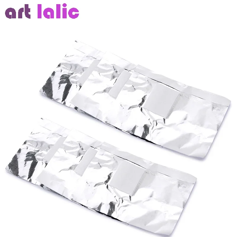 100 ชิ้นอลูมิเนียมฟอยล์เล็บ Remover Wraps ด้วย Acetone สําหรับแช่ปิดอะคริลิค UV Gel ผ้าฝ้ายผ้าเช็ดทําความสะอาดเล็บเครื่องมือดูแล