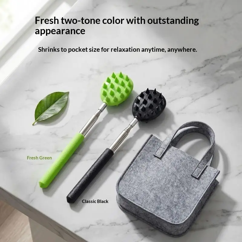 New Telescopic Back Massage Stick Soft Silicone Spikes Extendable Handle For Muscle Soreness Relief Home Office