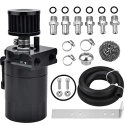 Universal Car Oil Catch Can Reservoir Tank with Air Filter Hose Cleaner Fuel Trap Reservoir Auto Vehicle Collector Kettle