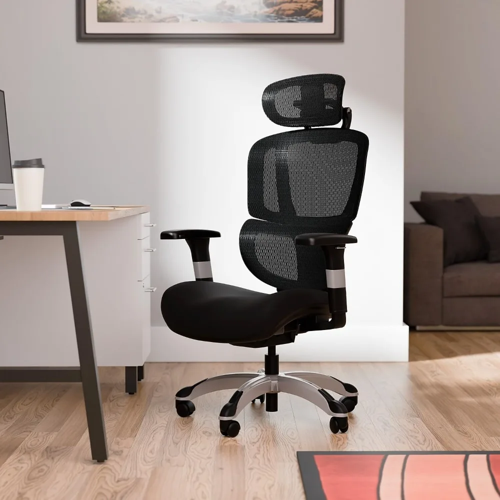 

Ergonomic Office Chair | Breathable Mesh, Adjustable Lumbar Support, Tilt Lock, Swivel Desk Chair for Home Office, Black (Pro)