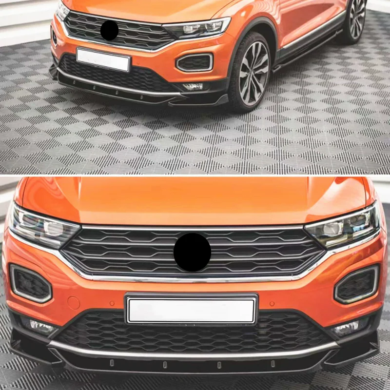 For Volkswagen Vw T ROC 18-21 ABS Bright Black Front Lip Rear Lip Side Skirt Modified Spoiler Body Kit Surround Car Accessories
