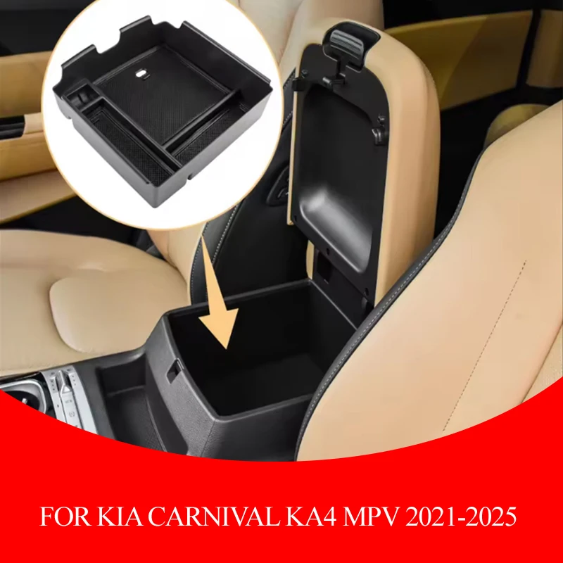 Para KIA Carnival Sedona KA4 MPV 2021-2025, caja de reposabrazos Central de coche, organizador de consola Central de almacenamiento, contenedor, accesorios