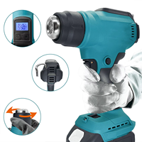 18V Heat Gun Shrink Wrapping Tool Cordless Hot Air Gun Air Dryer Soldering Thermal Blower with LED display Hand Tool (No Battery
