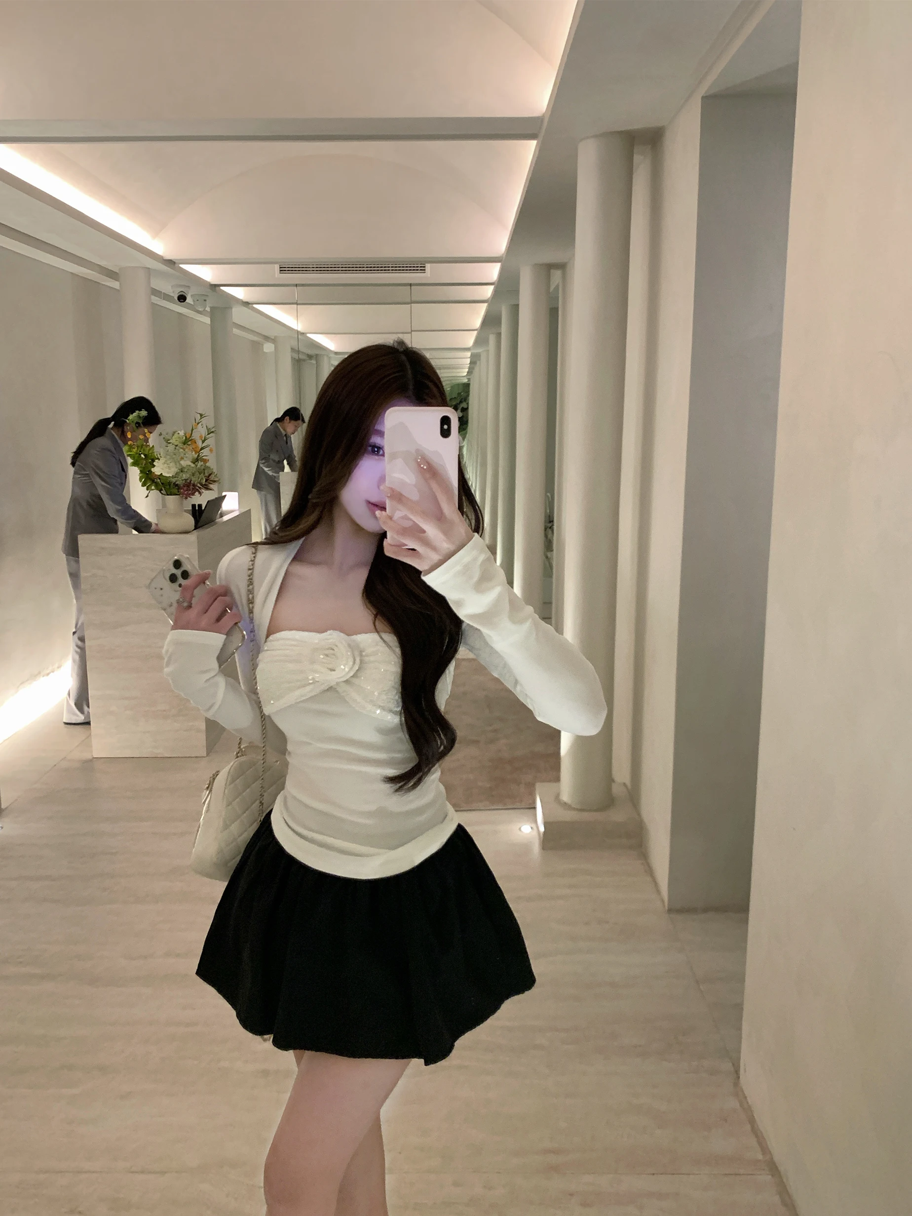 

Женская юбка А-силуэта с высокой талией, весенняя, черная, с защитой от просвечивания, пышная, скрывающая бедра, утягивающая