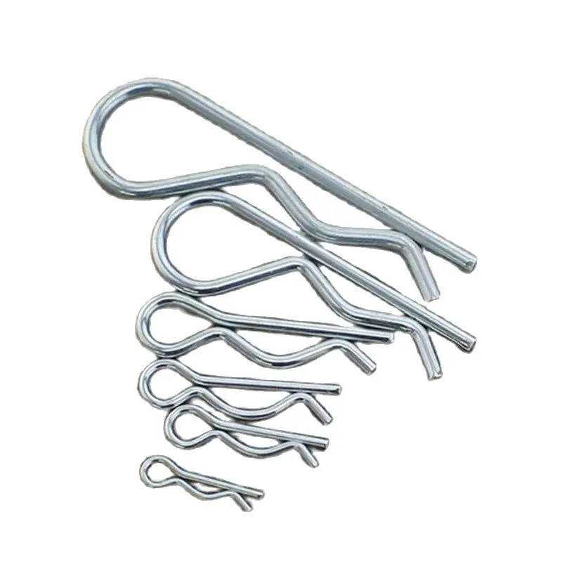 100pcs 2mmx50mm Zinc Plated Spring Steel Spring Cotter Lock R Pins - Hardware Fasteners for DIY Projects