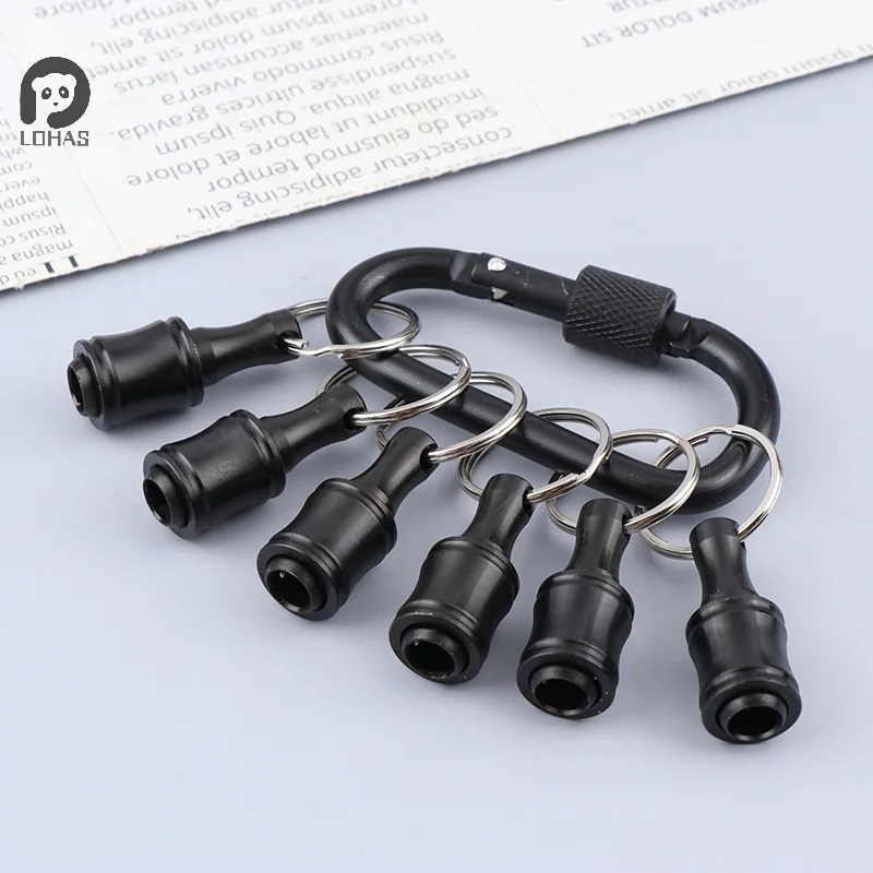 6Pcs/Set Bit Holder 1/4 Inch Hex Screwdriver Bits Holder Extension Bar Keychain Adapter Drill Bits Change Screw Bit Holder