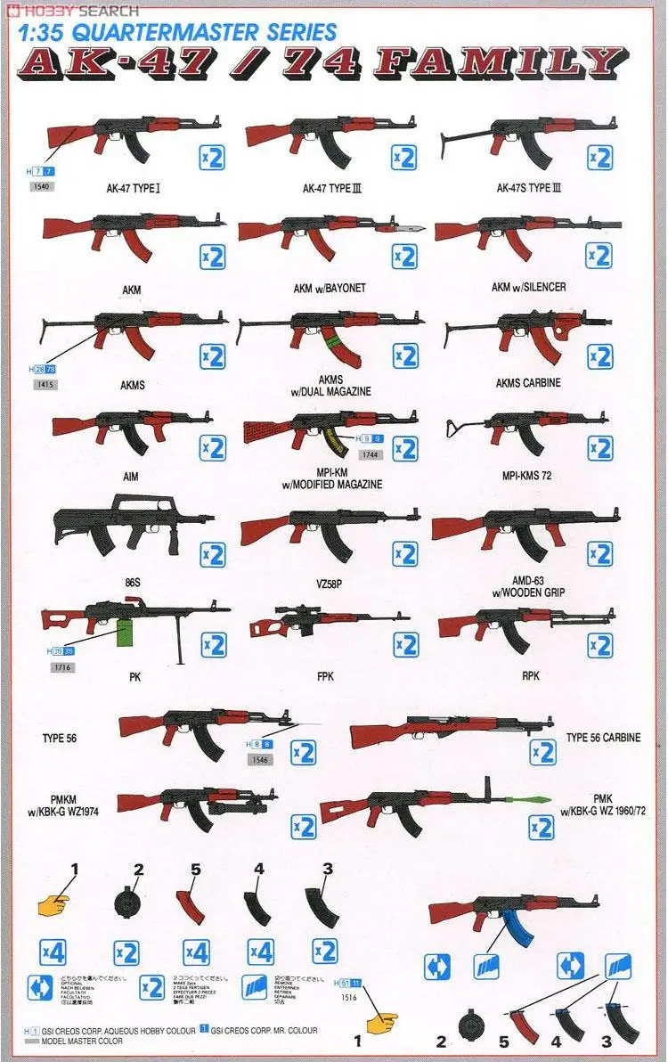 DRAGON 3805 1/35 Scale AK-47/74 Family Part 2 Plastic Model Kit