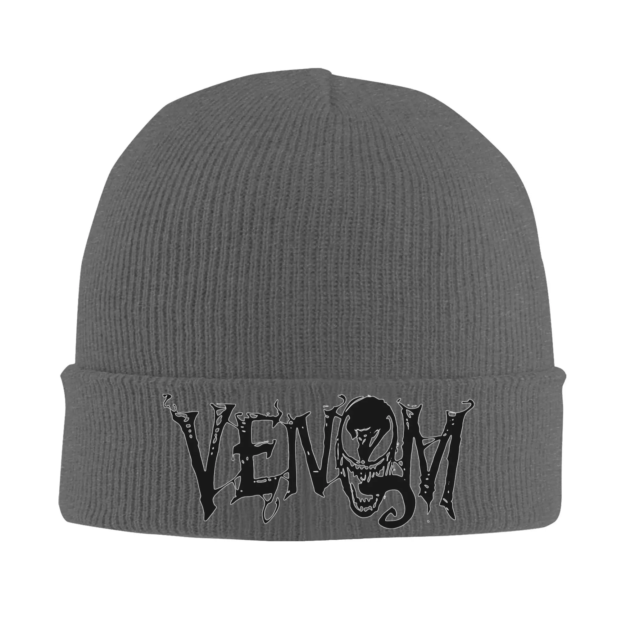 Venom Grin Comic Staring Eyes Knitted Caps Women's Men's Beanie Autumn Winter Hip Hop Hat Acrylic Superhero Cool Crochet Cap