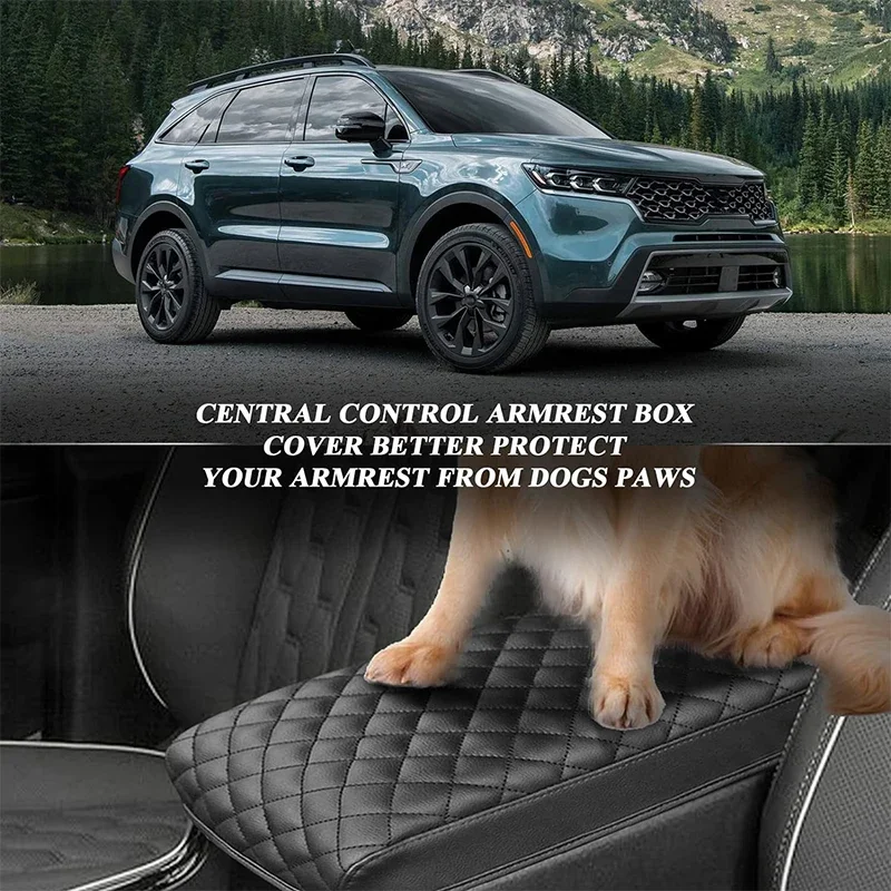 Auto In Pelle Console Centrale Bracciolo Box Copertura Della Protezione Coperchio del Cuscino Impermeabile Per Kia Sorento MQ4 2021-2023 Accessori Interni