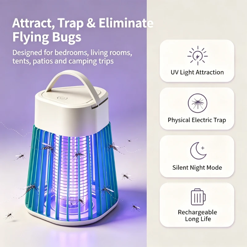 Portable Electric Bug Zapper U - Outdoor Camping Bug Zapper recension och pris
