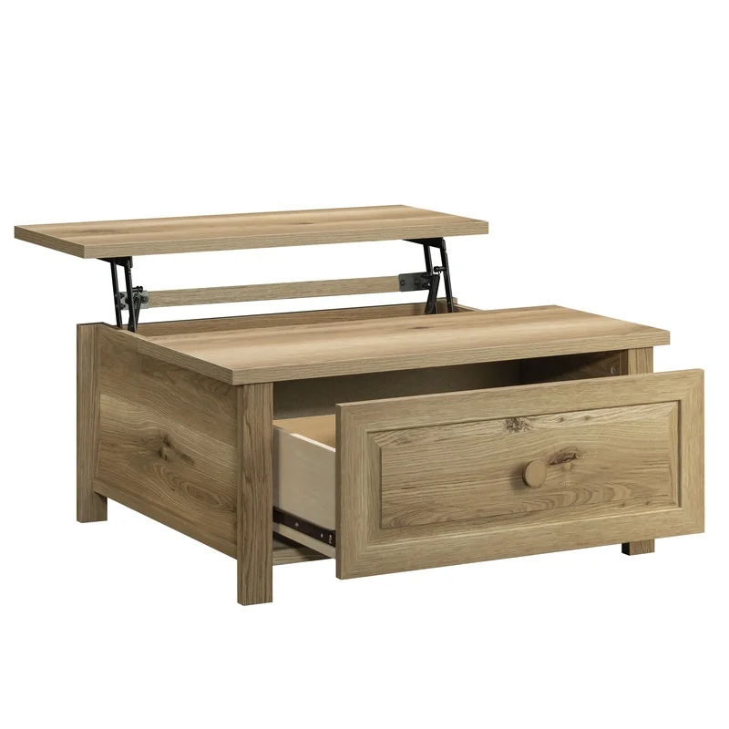

Brown Lift-Top Coffee Table with Single Drawer