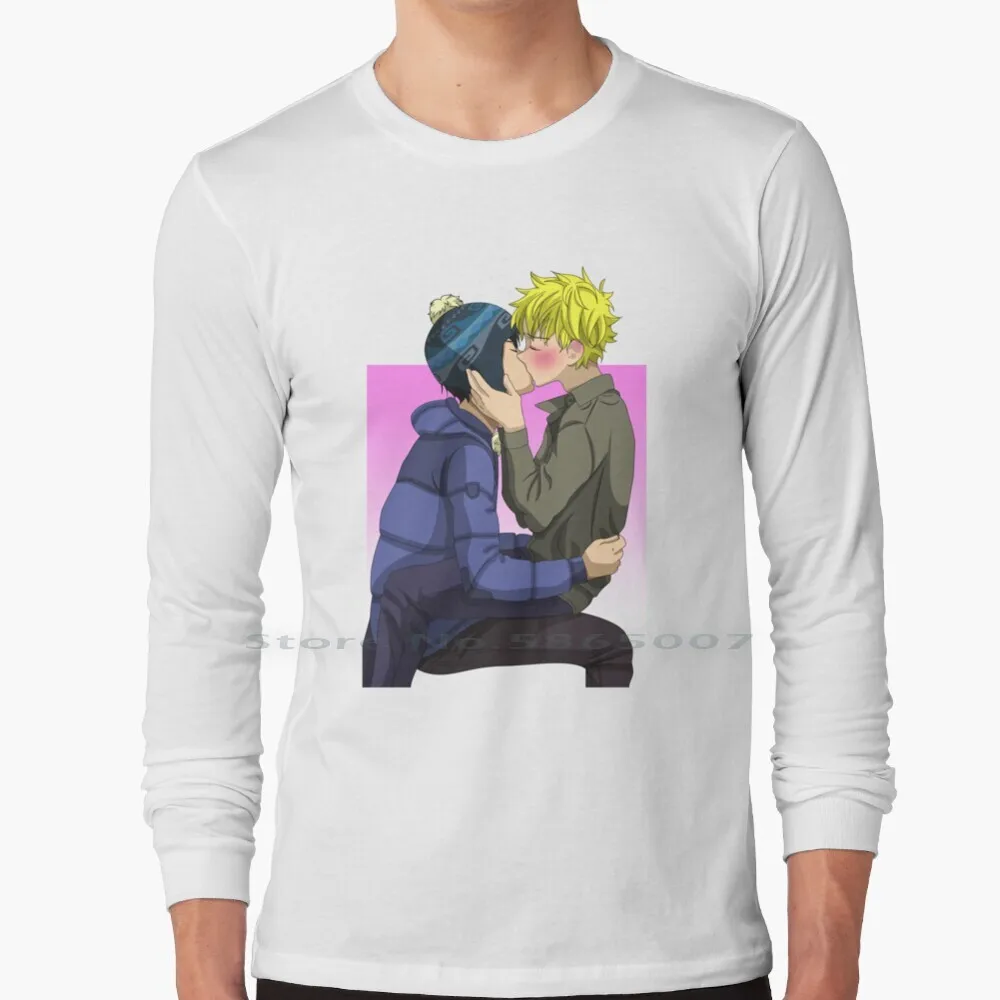 Creek Kiss ( Craig X Tweek-) 100% Cotton Long Sleeve T Shirt Sp Creek Craig Tucker Tweek Tweak Fanart Kissing Boys In Love Bl