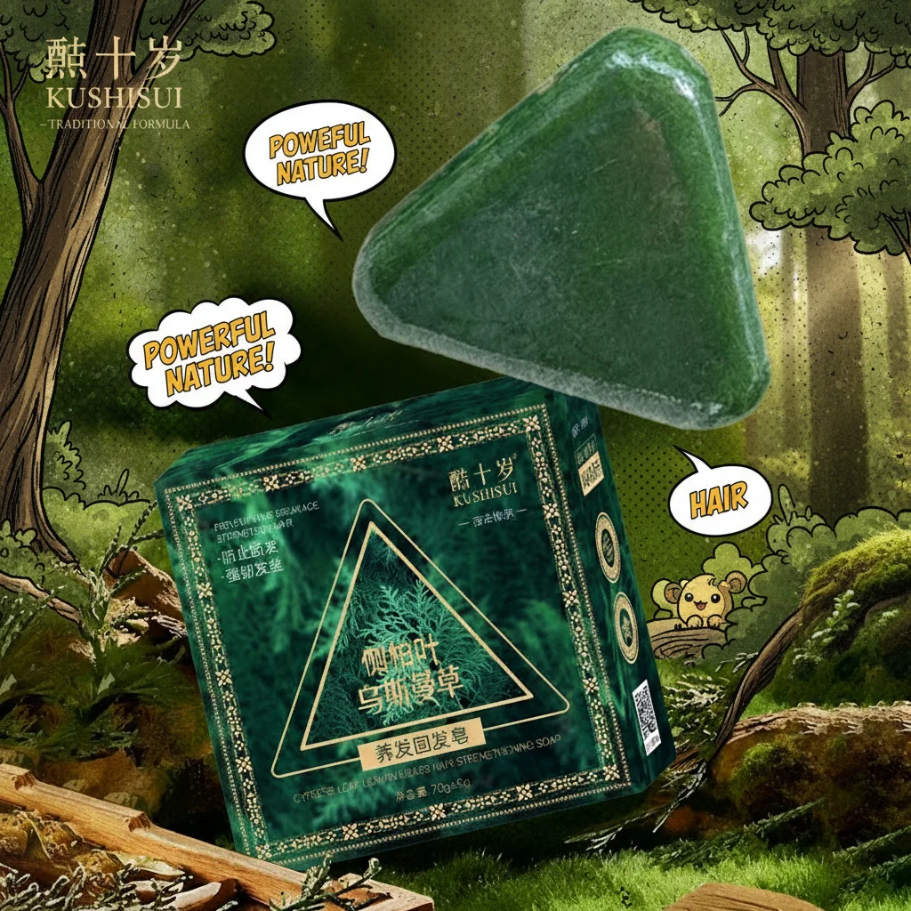 

Травяное мыло-шампунь Usman Grass с экстрактами кипариса и полигонатума: освежающее, очищающее, для контроля жирности и ухода за волосами от зуда