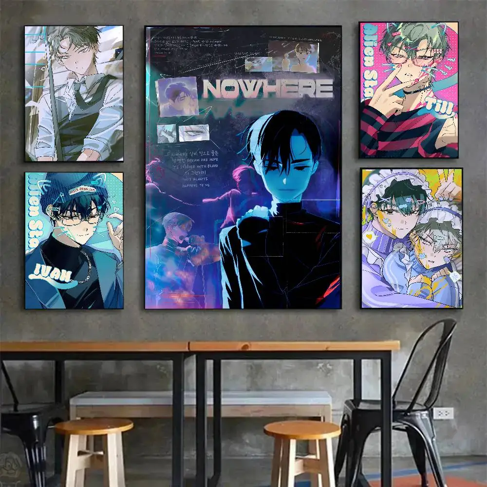 الغريبة المرحلة لوكا المشارك ذاتية اللصق الفن ملصق مضاد للمياه مقهى النوم غرفة جدار ديكور