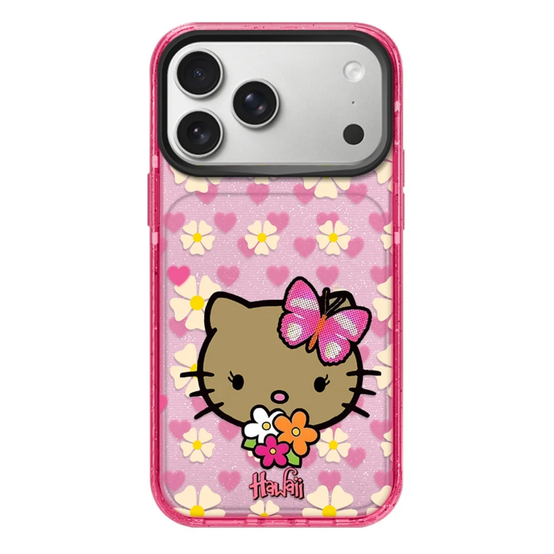 Hello Kitty Black Sexy Beach Surfing Phone Case For iPhone 17 16 15 14 13 Pro Max 14 15 Plus Air 16E  Bumper Case Cover for Girl