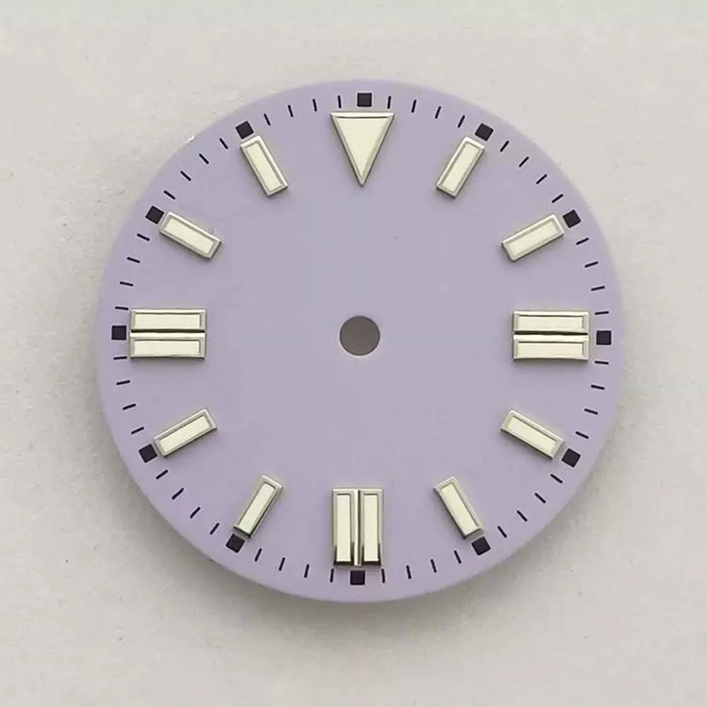 Quadrante dell'orologio opaco da 28,5 mm per NH35 NH36 8215 Sostituzione del movimento Quadrante luminoso verde Accessori per il quadrante dell'orologio