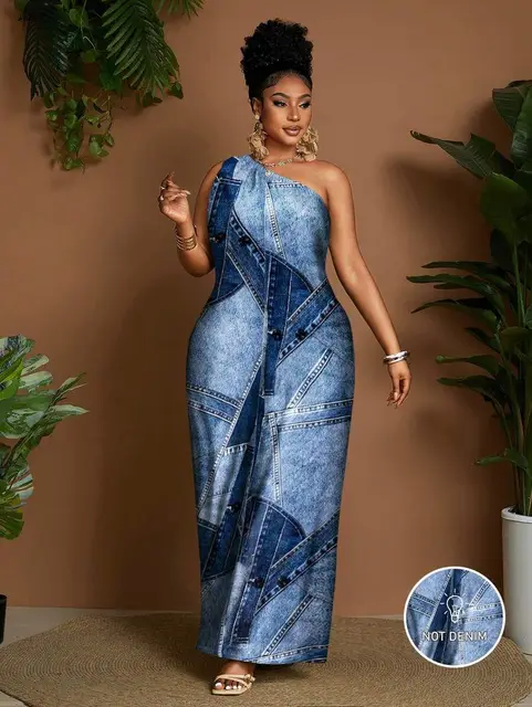 Plus Size Women Oblique Shoulder Wide Leg Jumpsuit, Casual Holiday Romper