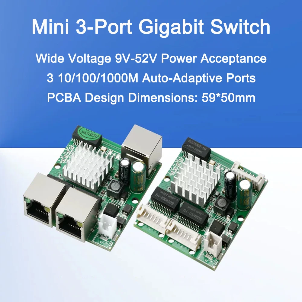 module-de-commutation-industriel-mini-gigabit-3-ports-1000-mbps-alimentation-large-plage-9v-52v-2k-mac-plug-and-play-pour-chassis-iot-ipc-dvr