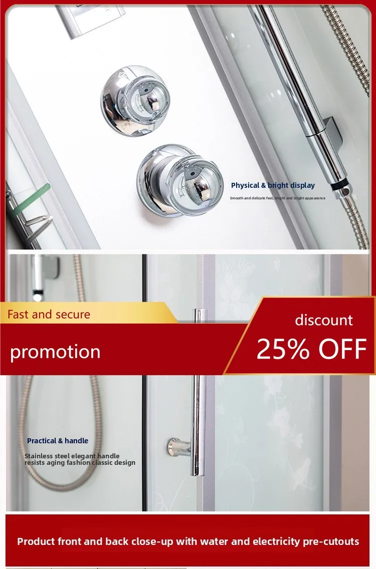 

ZML Integrated Shower Room Glass Door Square One-piece Household Bathroom Shower Room