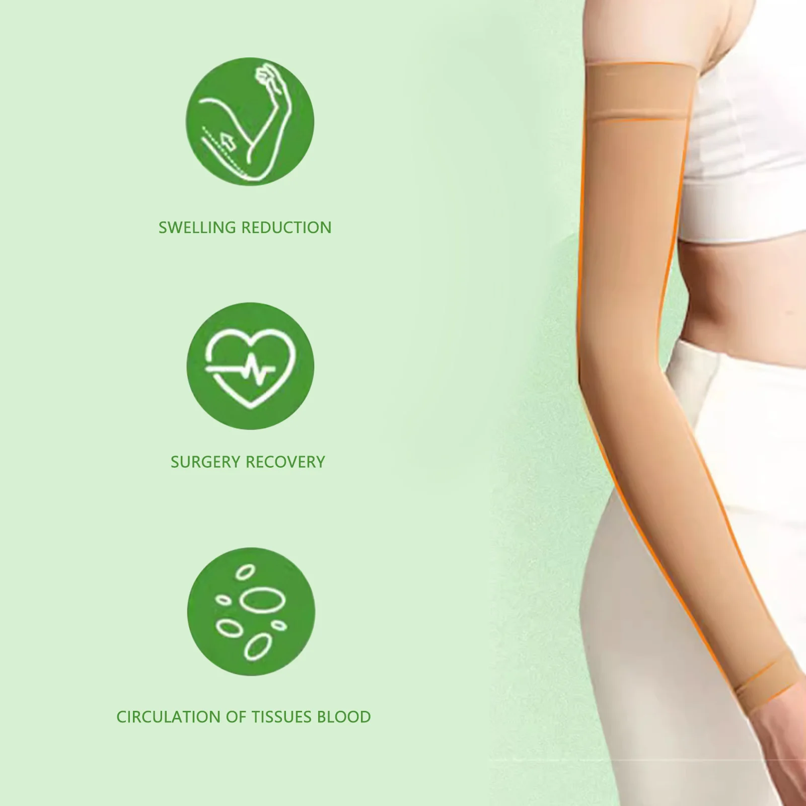 1 шт., компрессионный рукав для лимфидемы для мужчин и женщин, эластичный, против отеков, локоть, поддержка ладоней, отеки, отеки для спорта на открытом воздухе 1 шт., компрессионный рукав для лимфидемы для мужчин и женщин, эластичный, против отеков, локоть, поддержка ладоней, отеки, отеки для спорта на открытом воздухе