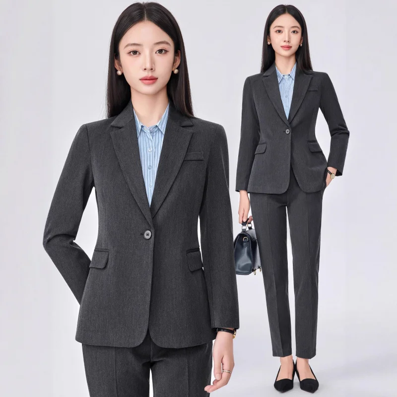 Women's Autumn Suit Set, Elegant Jewelry Store Workwear, Civil Servant and College Student Formal Business Attire