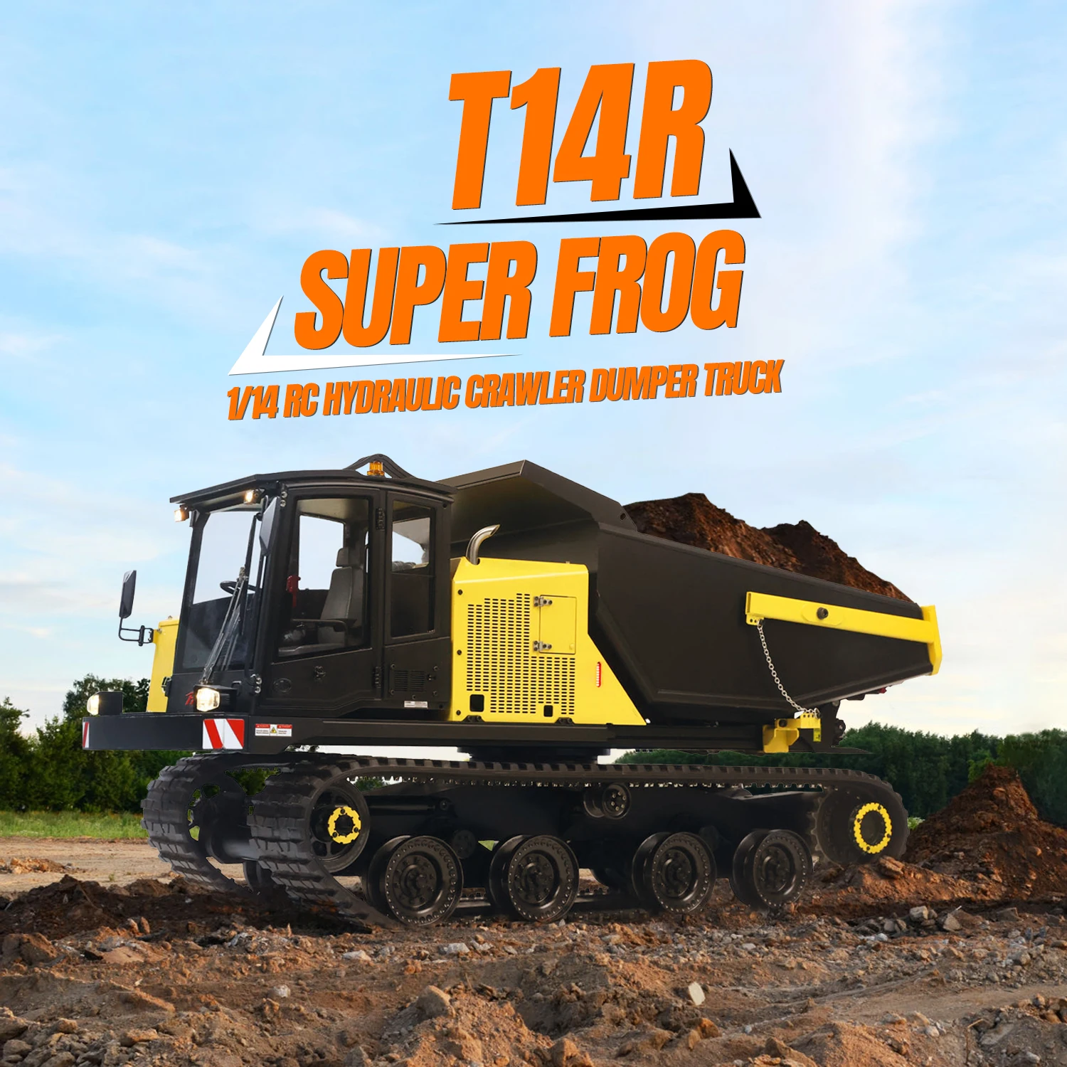 

Модернизированный Super Frog 1/14 T14R Panther Гидравлический гусеничный самосвал с дистанционным управлением RC Металлический гусеничный самосвал Frsky X14 Радиомобили