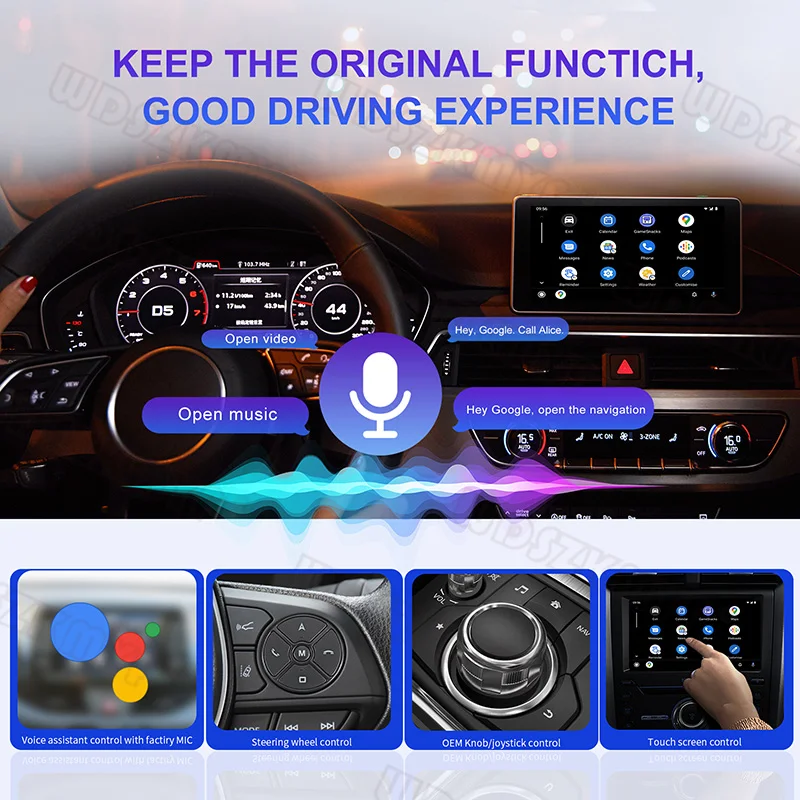 5 في 1 Smart Carplay AI Box Android 14 Wireless Carplay Android Auto Adapter Plug and Play TV BOX لـ Netflix YouTube