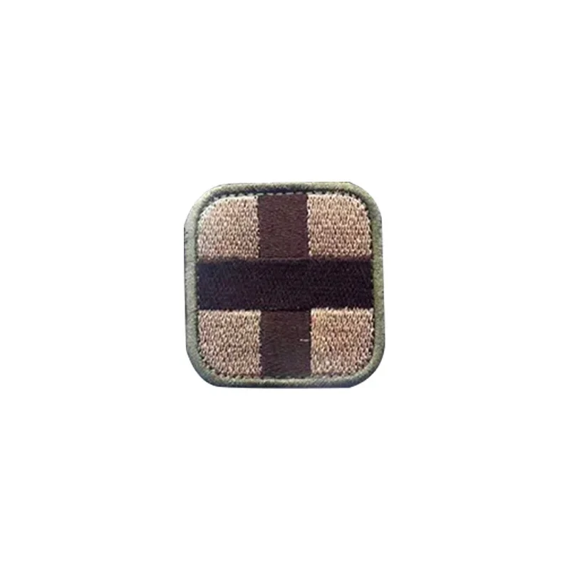 Red Cross Tactical Badge Embroidery Hook Loop Patch Battlefield Rescue Square Emblem Military Camo Medical Flag for Uniforms DIY