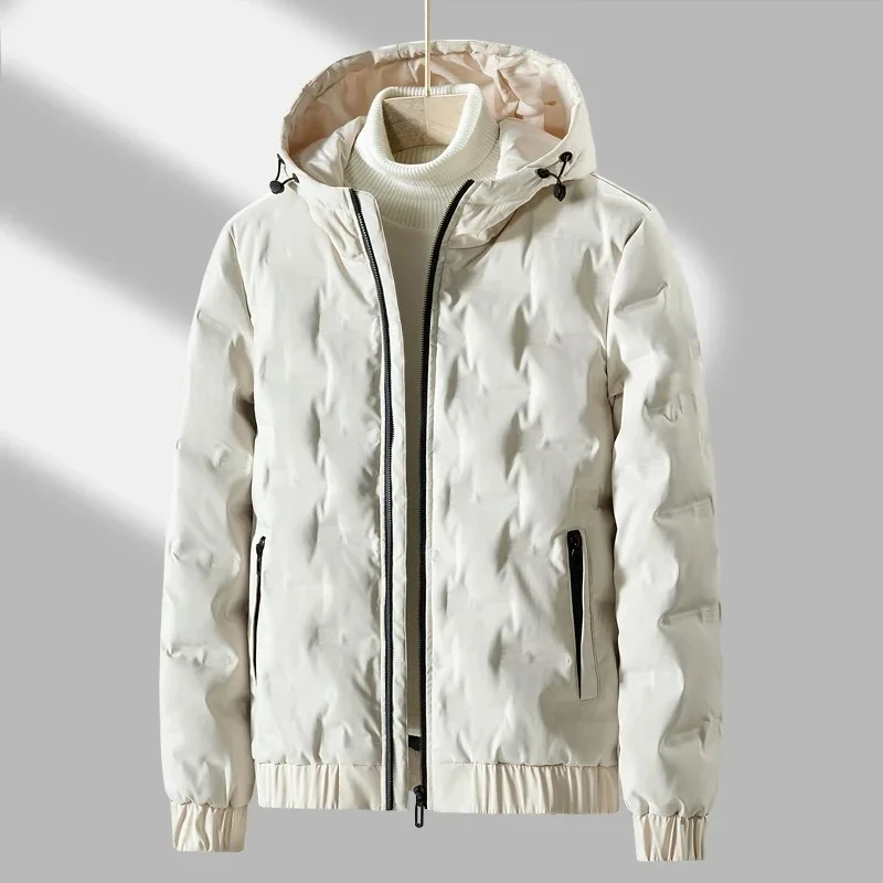 

New Men's Fashion Lightweight Down Jackets Outdoor Winter Warm Padded Jacket Men Short Hooded Parkas Winter White Duck Down Coat