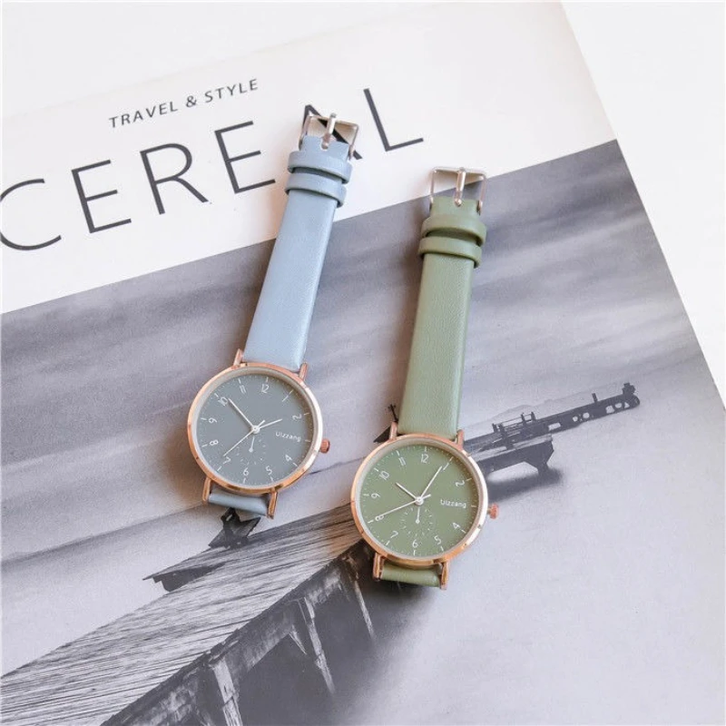 Novo relógio para mulheres vestido romântico pulseira relógio de pulso moda senhoras relógio de couro feminino montre femme