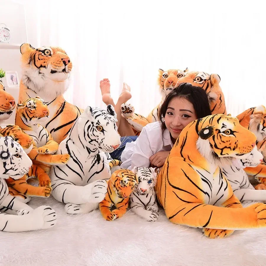 [Funny] 230cm Super big king of forest simulation large tiger Stuffed Plush toy doll model sofa car Animal Cushion Hold pillow