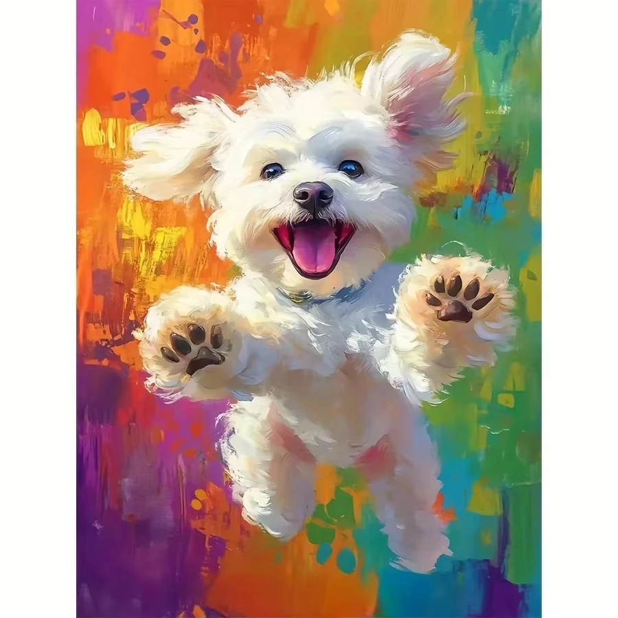 Cute Bichon Dog Jigsaw Puzzles 500/1000/1200/2000 PCS Modern Wall Decor for Living Room Bedroom Perfect Gift
