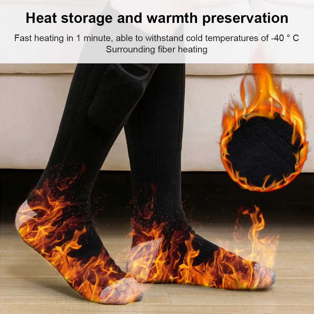 Snowmobile Heated Warm Socks Unisex Thermal Stockings Breathable Thermal Insulated Sock Washable Rechargable For Skiing Cycling