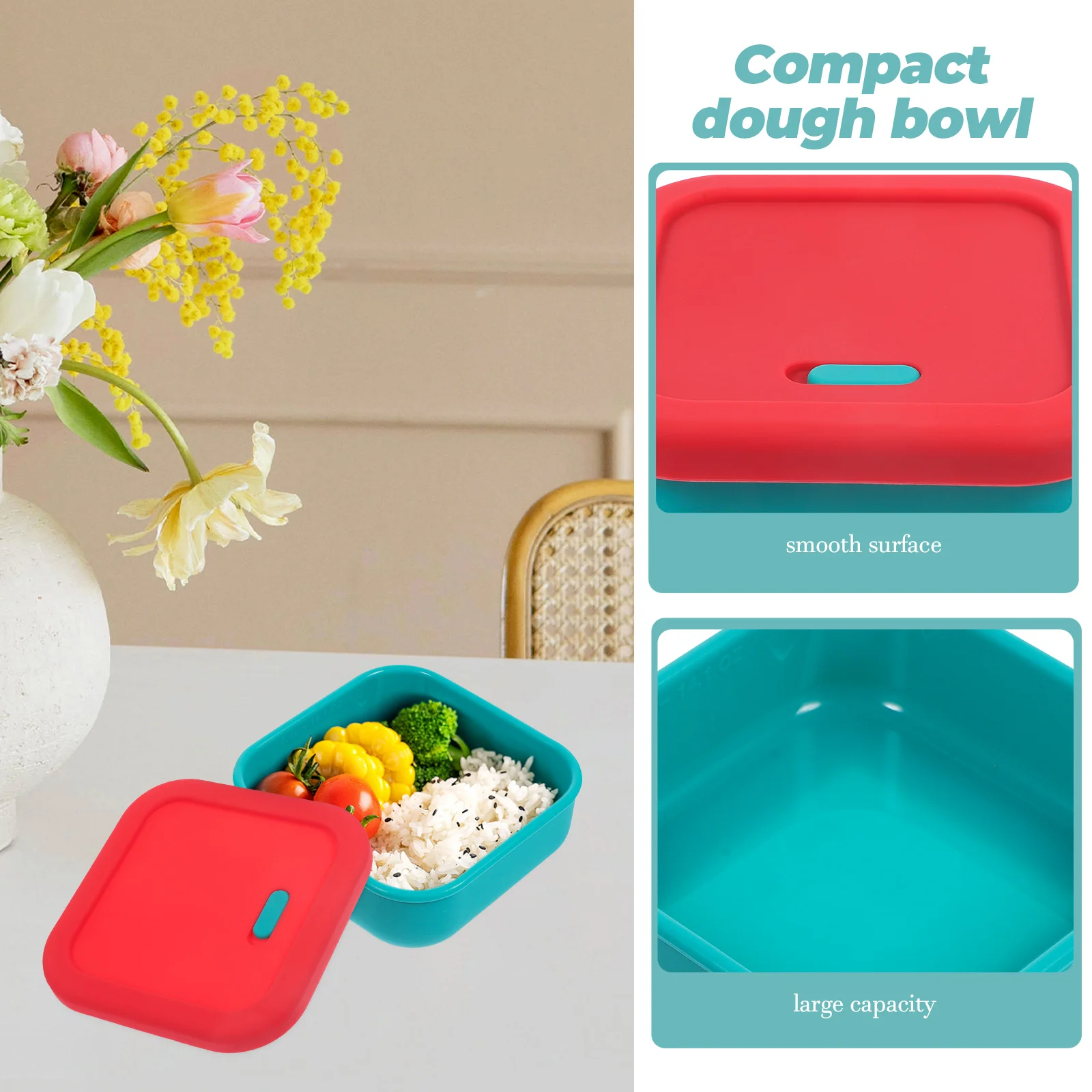 

1pc Silicone Proofing Box Stackable Reusable Pizza Dough Container Compact Kitchen Accessory Leak-Proof Deform-Resistant