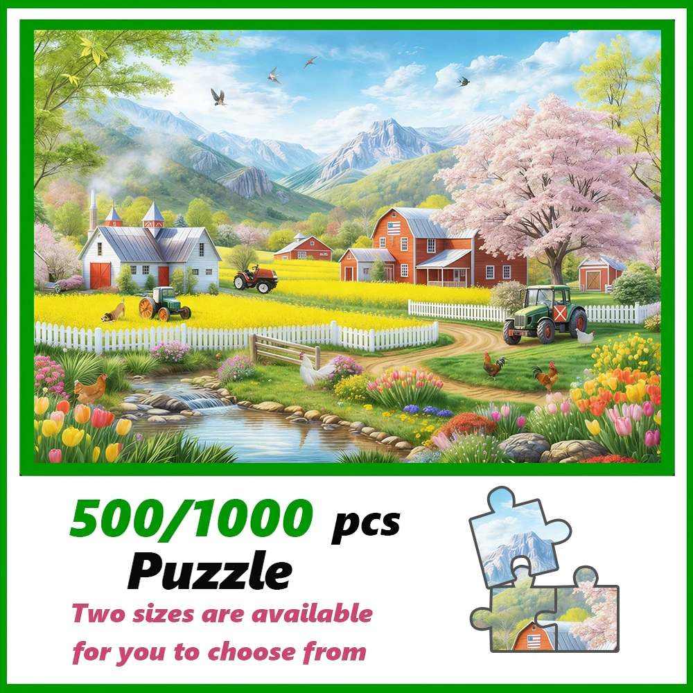 

A high-quality 500/1000-piece puzzle, perfect for adults, is a fun family game that helps relieve stress and is great for birthd