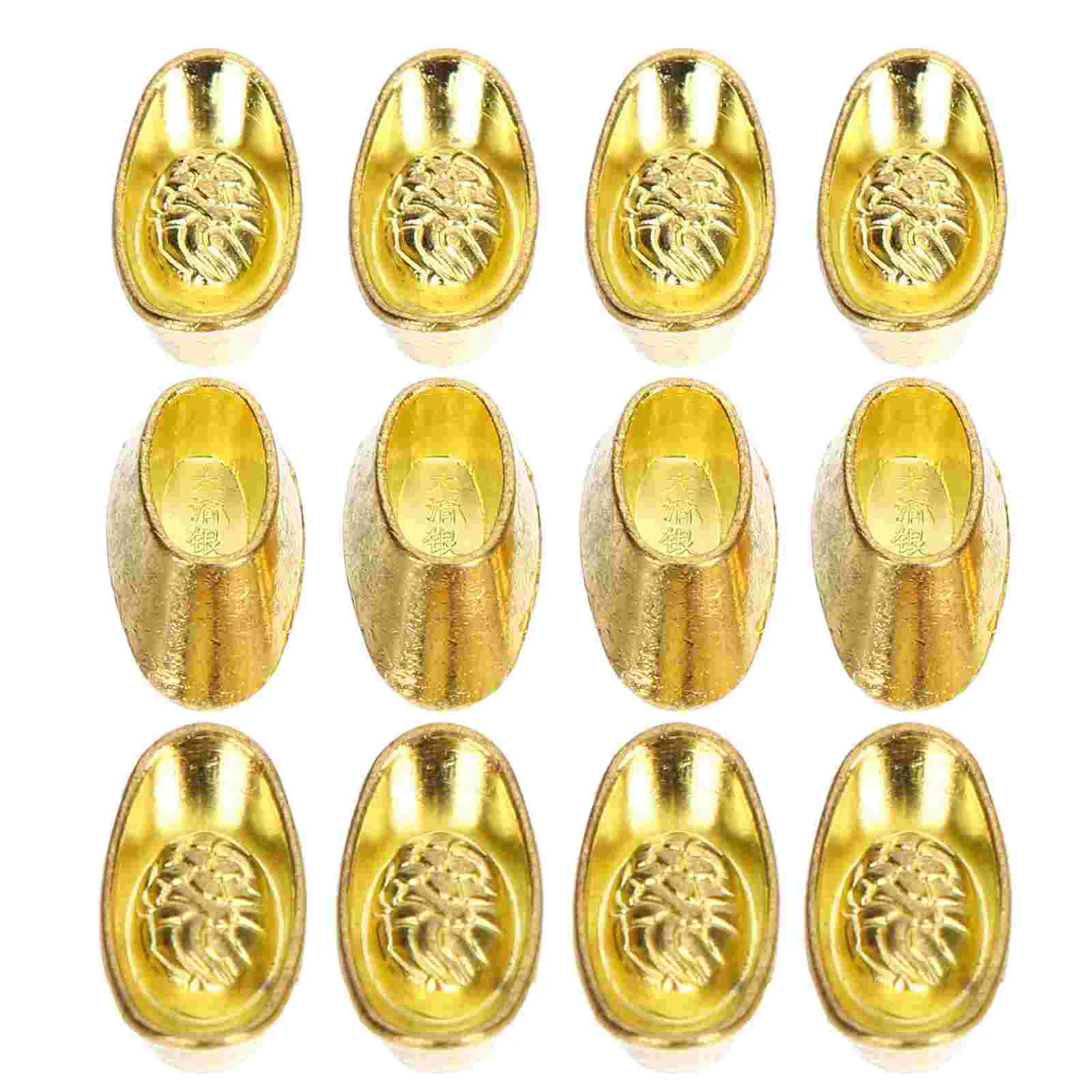 

20 Pcs Gold Ingot Hallmarked House Decoration Jade Office Adornment Decorative Ingots Home Table Ornament Statue Decorations