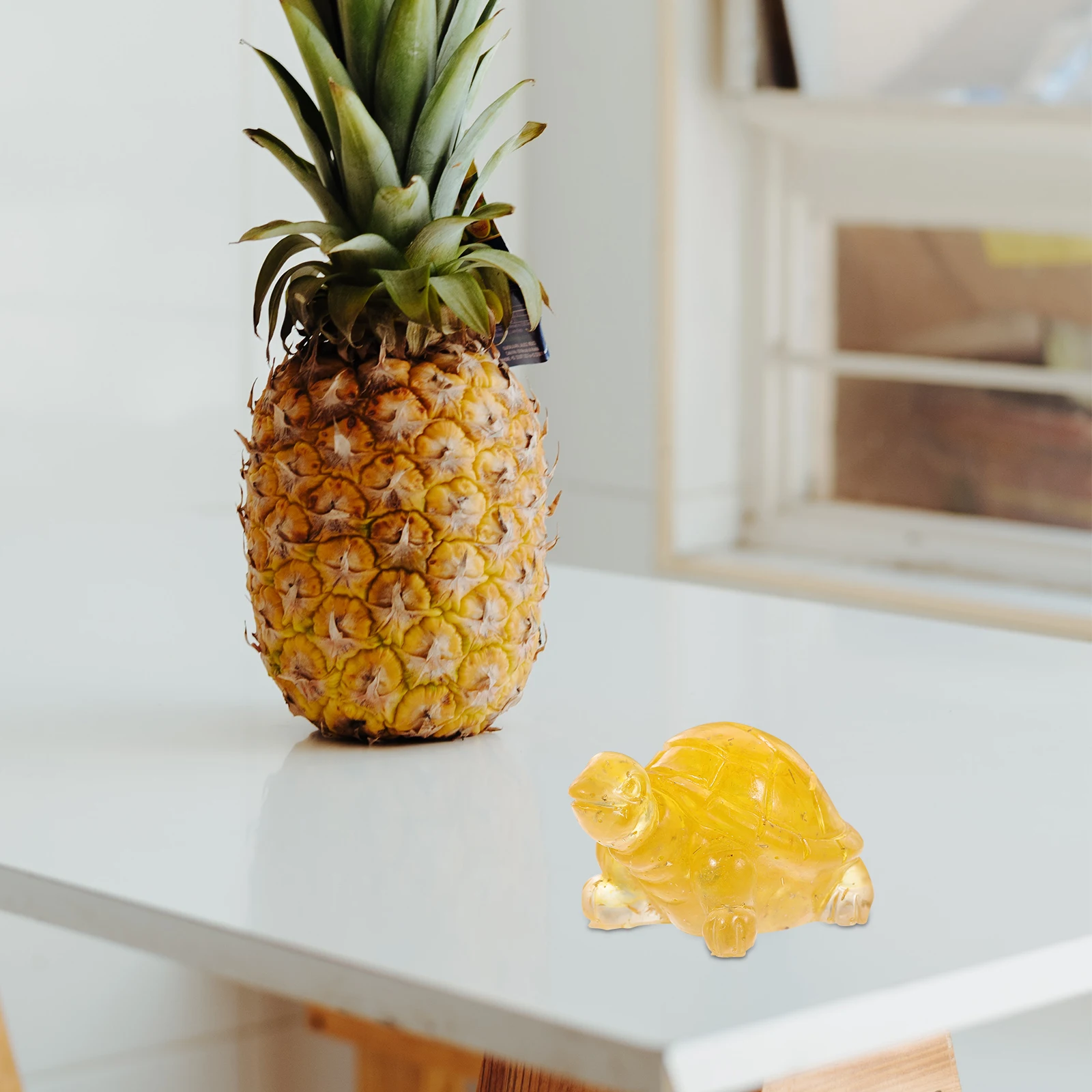 

Small Crystal Turtle Sculpture Table Statue Resin Decorative Ornament Ideal Feng Shui Gift Desktop Shelf Car Decoration