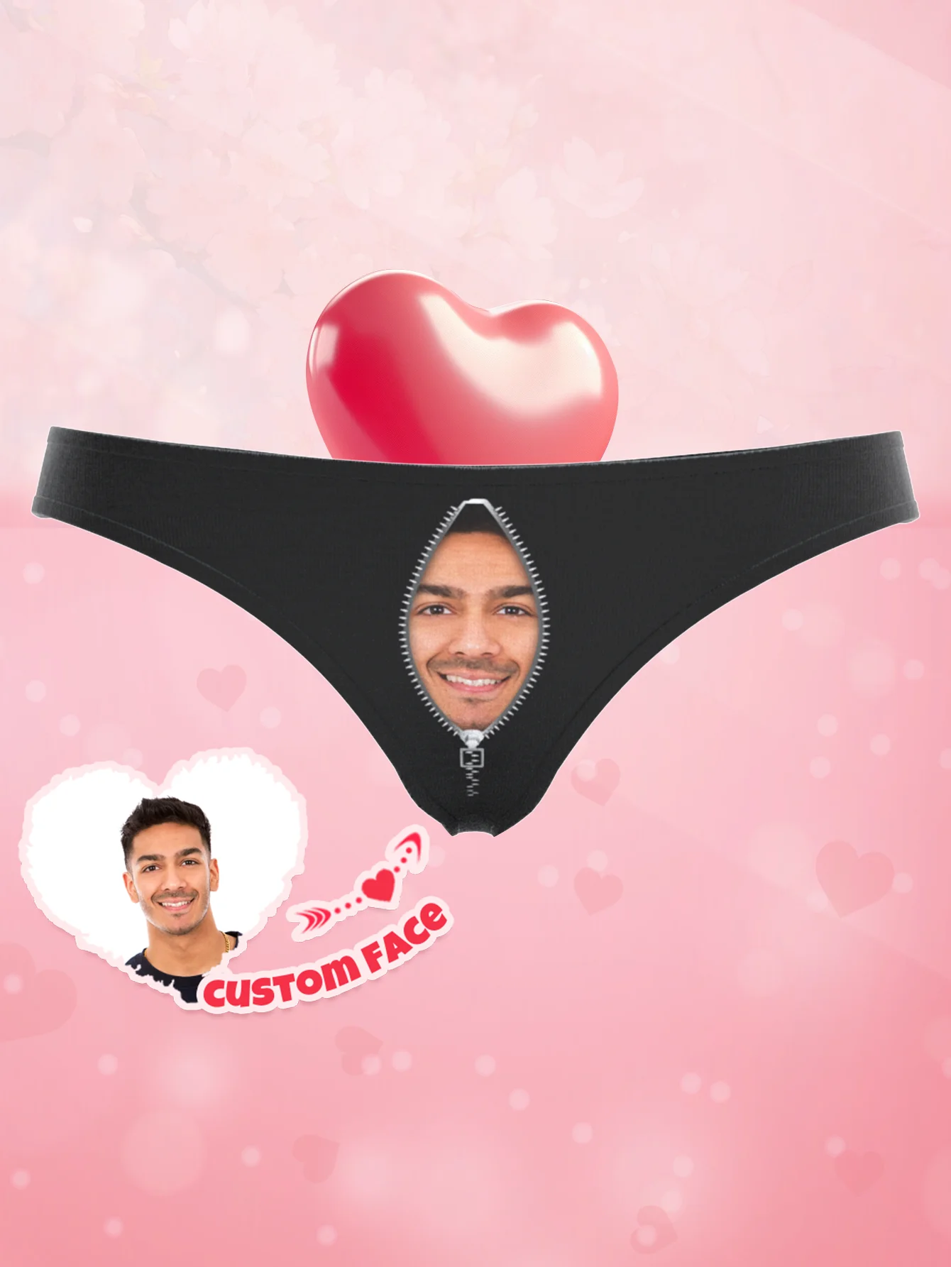 Custom Face Thong For Women Personalized Lace Underwear Valentine Gift For Her Girlfriend Wife Low Rise Briefs Anniversary image 6