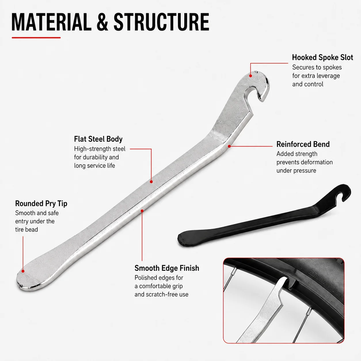 PINMOAP 1/3PCS Bike Tire Lever Bicycle Tyre Pry Bars Tire Removal Tools Rim Protector For Mtb Road Bike Inner Tube Change Repair view 3