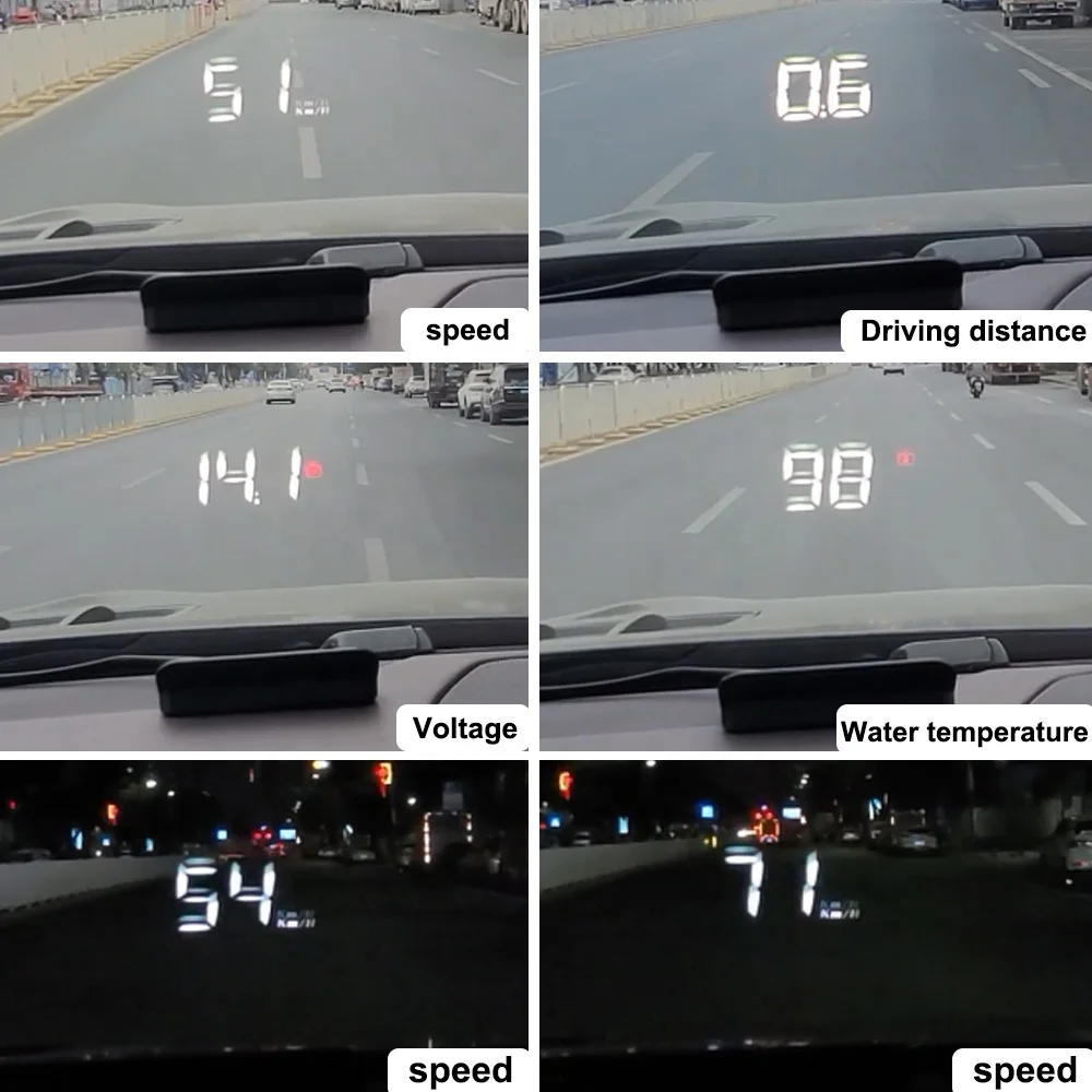 Hot Sale Factory Universal OBDII Head up Displays Plug Play Car HUD M3 Windshield Mirror Speed Water Temperature RPM Information